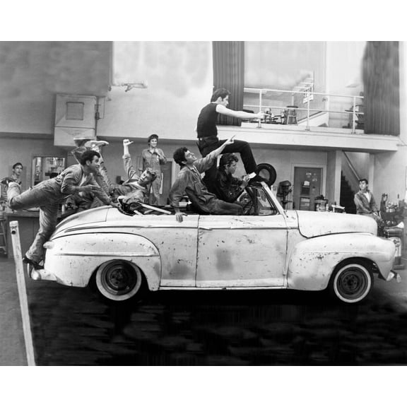 Grease 1978 John Travolta Jeff Conaway & guys in dance number 8x10 inch photo