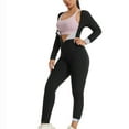 thumbnail image 2 of Women Long Sleeve Sauna Suit Sweat Shirt Slimming Vest Hot Top Jumpsuit Shapewear Silver 2XL, 2 of 6