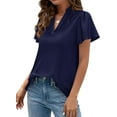 thumbnail image 3 of PRETTYGARDEN Women's Summer Blouses Dressy Casual Ruffle Cap Sleeve V Neck Business Work Trendy Cute Tops Spring Outfits, 3 of 10