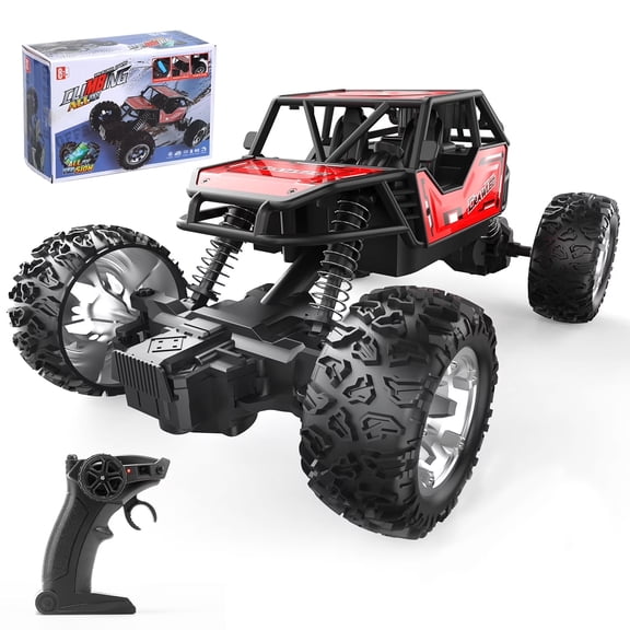 JoyStone Remote Control Truck W/Metal Shell, 60  Mins, 2.4G, RC Cars Crawler for Boys, Monster Trucks, Toy Vehicle Car Gift for Kids Adults Girls,Red