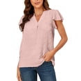 thumbnail image 2 of Blusa Suelta De Jacquard,Blusa De Manga Corta De Jacquard Blusa De Manga Corta Blusa De Jacquard Con Cuello En V Máxima Confiabilidad, 2 of 6
