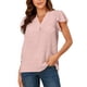 thumbnail image 2 of Blusa De Manga Corta,Blusa De Manga Corta De Jacquard Blusa De Jacquard Con Cuello En V Blusa Suelta De Jacquard Top Rendimiento Sólido, 2 of 6