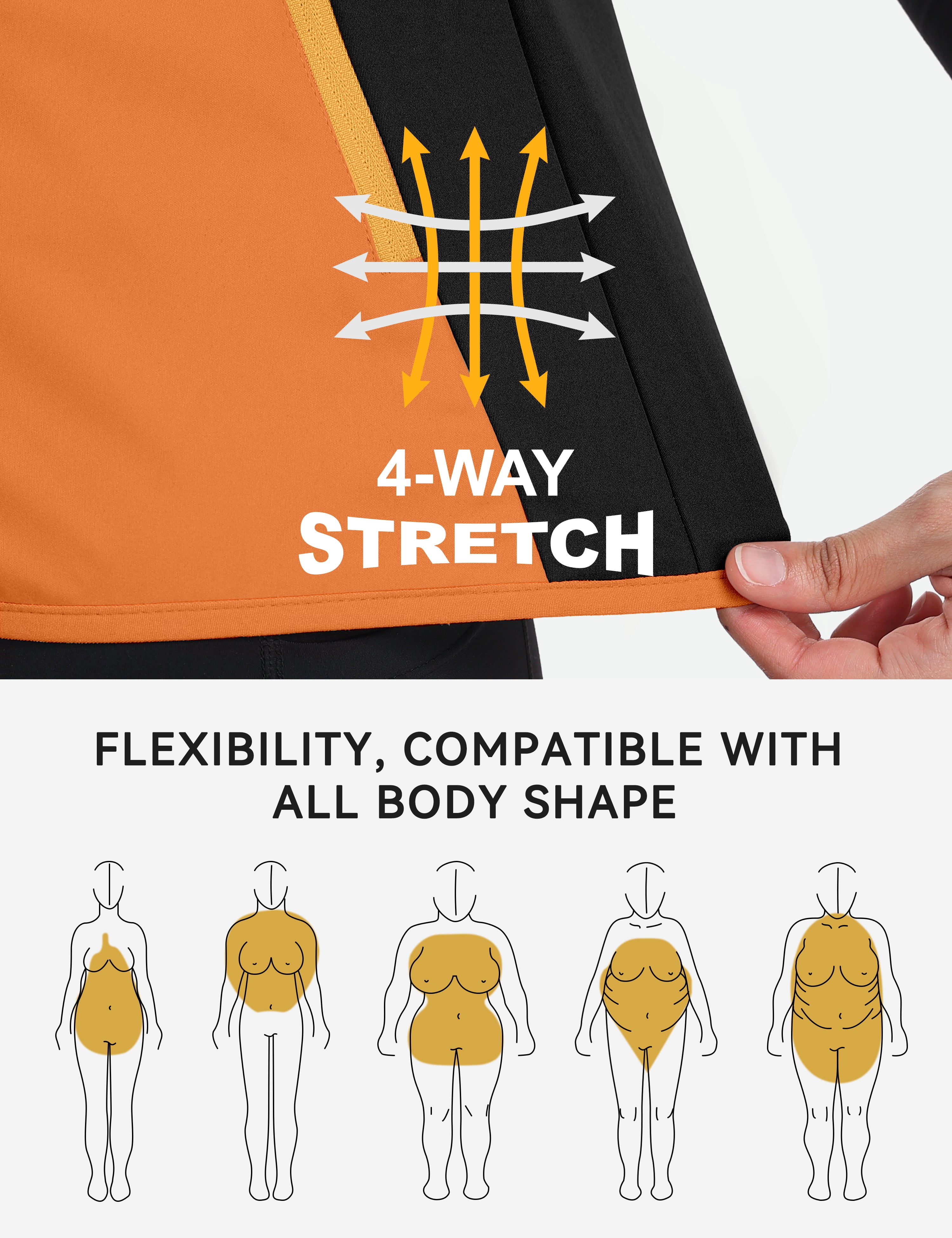 Little Donkey Andy Windproof Sleeveless Vest Jacket for Women, Water-Repellent Stretch Sports Vest for Cycling, Running (Orange L)