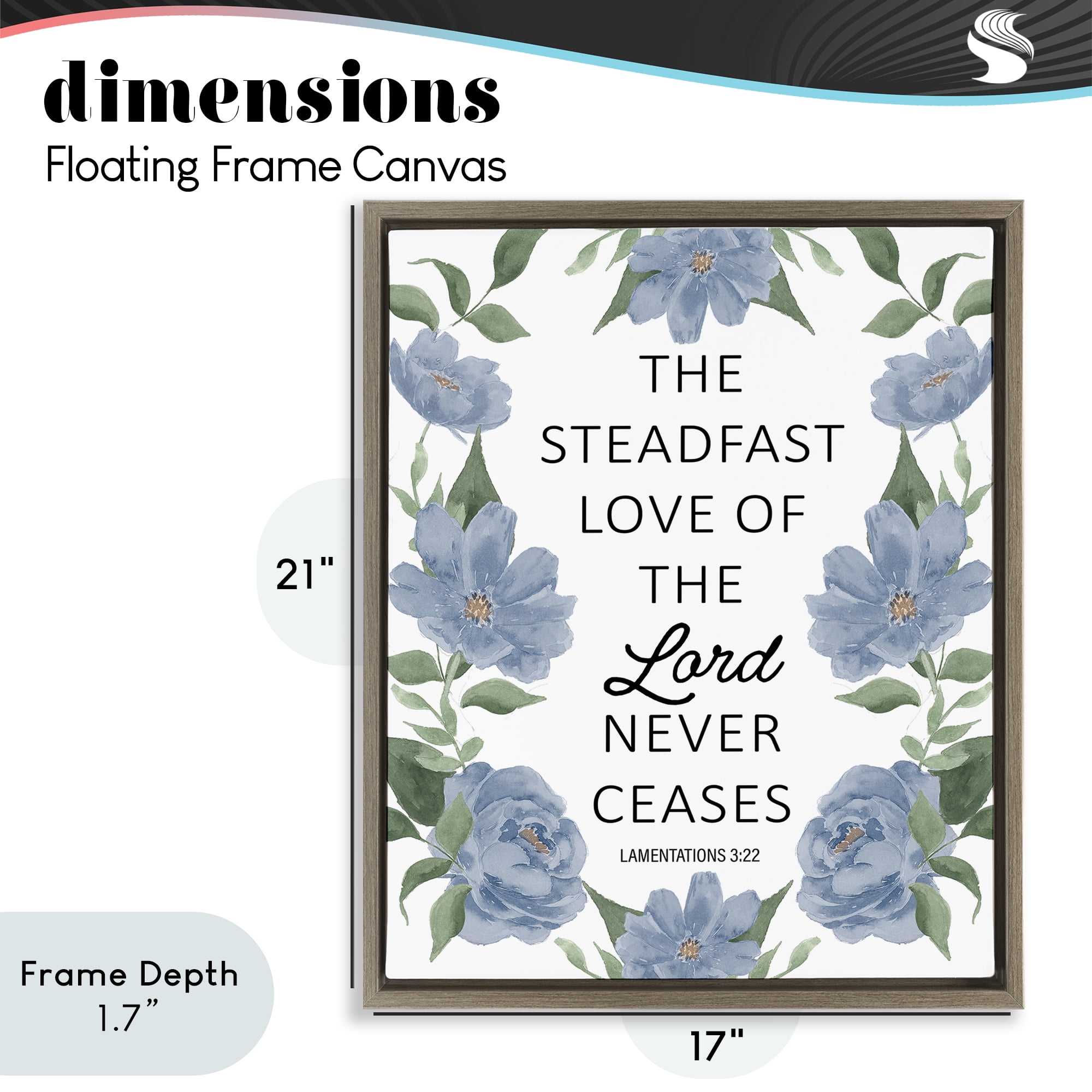 Stupell Industries Steadfast Love Of The Lord Brown Framed Floater Canvas Wall Art, design by Lucille Price
