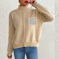 thumbnail image 4 of Women's Lightweight Oversized Knit Pullover Crewneck Long Sleeve Casual Sweater Top for Fall Travel Outfits Beige L, 4 of 7