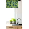 thumbnail image 3 of Ambesonne Leaves Window Valance, Tribal Aztec Backdrop with Sketched Spiky Palm Tree Leaves, Curtain Valance for Kitchen Bedroom Decor with Rod Pocket, 54" X 18", Yellow Green Jade Green, 3 of 3