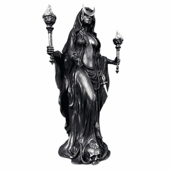 FURVENA 2026 New the Witch of the Night Hecate Statue Greek Goddess Sculpture with Animal Companions Mythological Decor for Halloween,Home,Shelf,Office Indoor Shelf Display