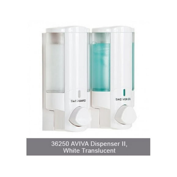 2-Chamber AVIVA Liquid Bath Amenities Dispenser color Translucent White OR Vanilla 1/Pack