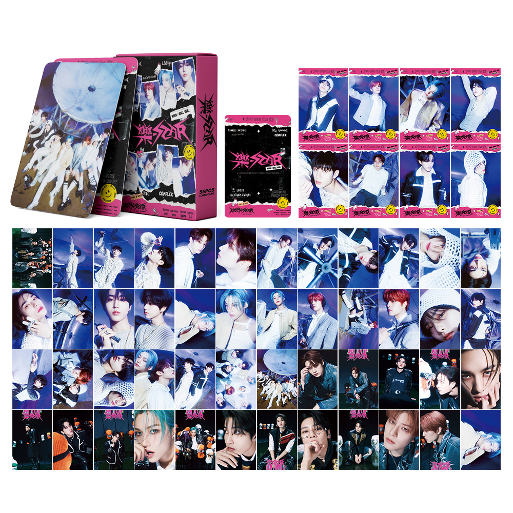 5 Pack/275 Pcs Stray Kids 5 Star Lomo Card Kpop Photocards Greeting Card with Postcards Box