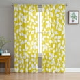 thumbnail image 3 of Sheer Curtains 63 inches Long, Yellow Plant Leaves Light Filtering Sheer Window Curtains Rod Pocket Voile Drapes for Bedroom Living Room, 52"W x 63"L 2 Panels, 3 of 7
