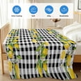 thumbnail image 4 of Lemon Cooling Blanket,Lightweight Breathable Summer Throw Blanket with Double Sided Cold Effect,Farmhouse Summer Botanical Fruit Black White Plaid Picnic Blankets Bed Sheet for Hot Sleepers 30"x40", 4 of 8