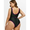 thumbnail image 5 of Rosegal Women Plus Size Fringed Belted One-piece Swimsuit Purple 2X, 5 of 5
