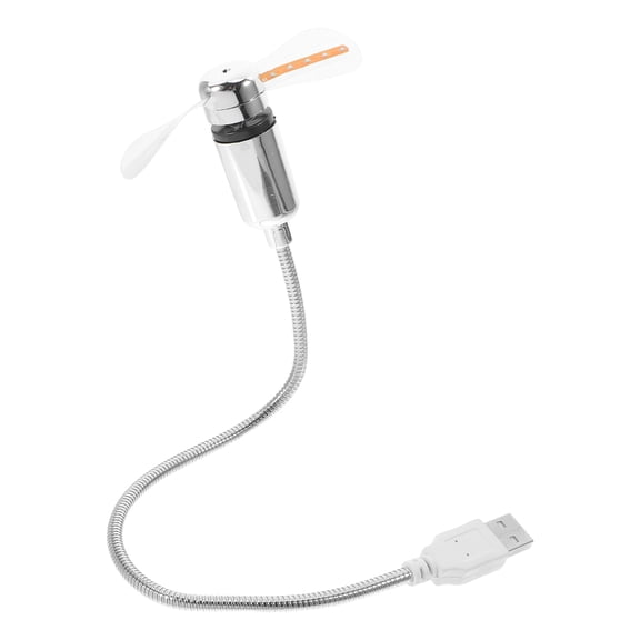 LABRIMP 1Pack Portable Small Fan For Desktop Computers Cooling And Led Display Silver Plastic 41cm