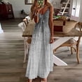 thumbnail image 1 of ICHUANYI Clearance Women's Summer Fashion Printed V-Neck Sleeveless Suspenders Pullover Dress(Dark Gray, XXL) ICHUANYI WER2023081115105, 1 of 5
