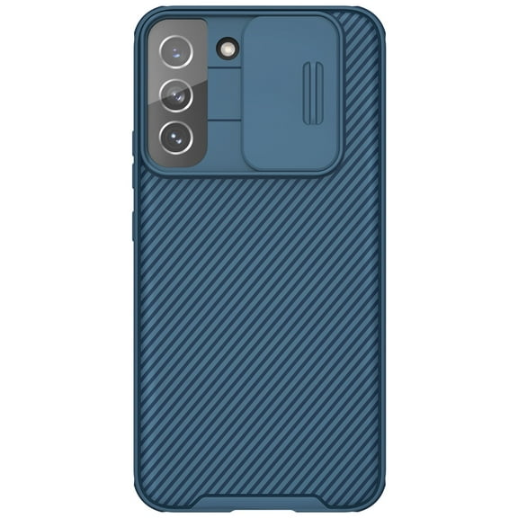 SaniMore Case for Samsung Galaxy S23 Plus, Soft TPU & Solid PC Cover Built-in Silde Camera Proction Classic Texture Shockproof Protective Shell for Samsung S23 Plus, Blue