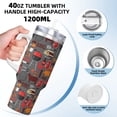 thumbnail image 3 of Goofa BBQ Icons Print 40oz Ice Bully With Handle And Straw Stainless Steel Vacuum Insulated Cup And 2 In 1 Straw Lid, 3 of 8