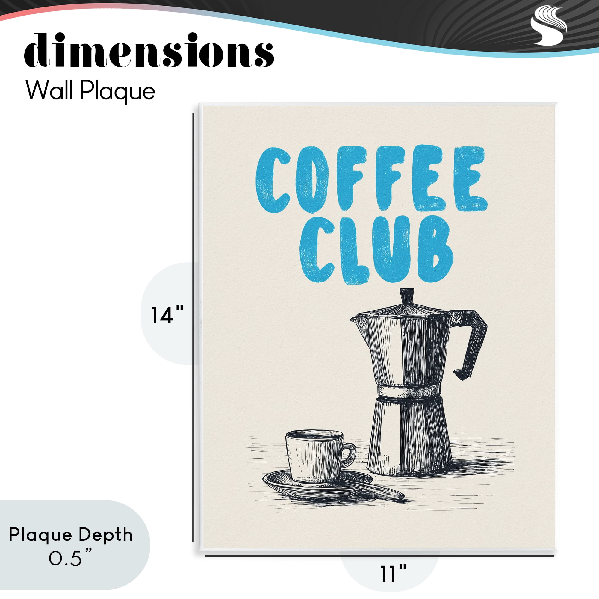 Stupell Industries Coffee Club Retro Drawing Wall Plaque Art, design by Andreas Magnusson
