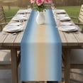 thumbnail image 4 of Blue Ombre Table Runner 70 Inches, Modern Yellow Gradient Farmhouse Art Bed Runner Dresser Scarves Tabletop for Indoor Outdoor Parties/Ceremony/Banquet, 13" x 70", 4 of 8