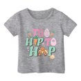 thumbnail image 4 of Baby Girl Summer Clothes Kid Girls Easter Cute Graphic Round Neck Short Sleeve Tee Summer Casual T Shirt Toddler T Shirts Grey 1 Years-2 Years, 4 of 4