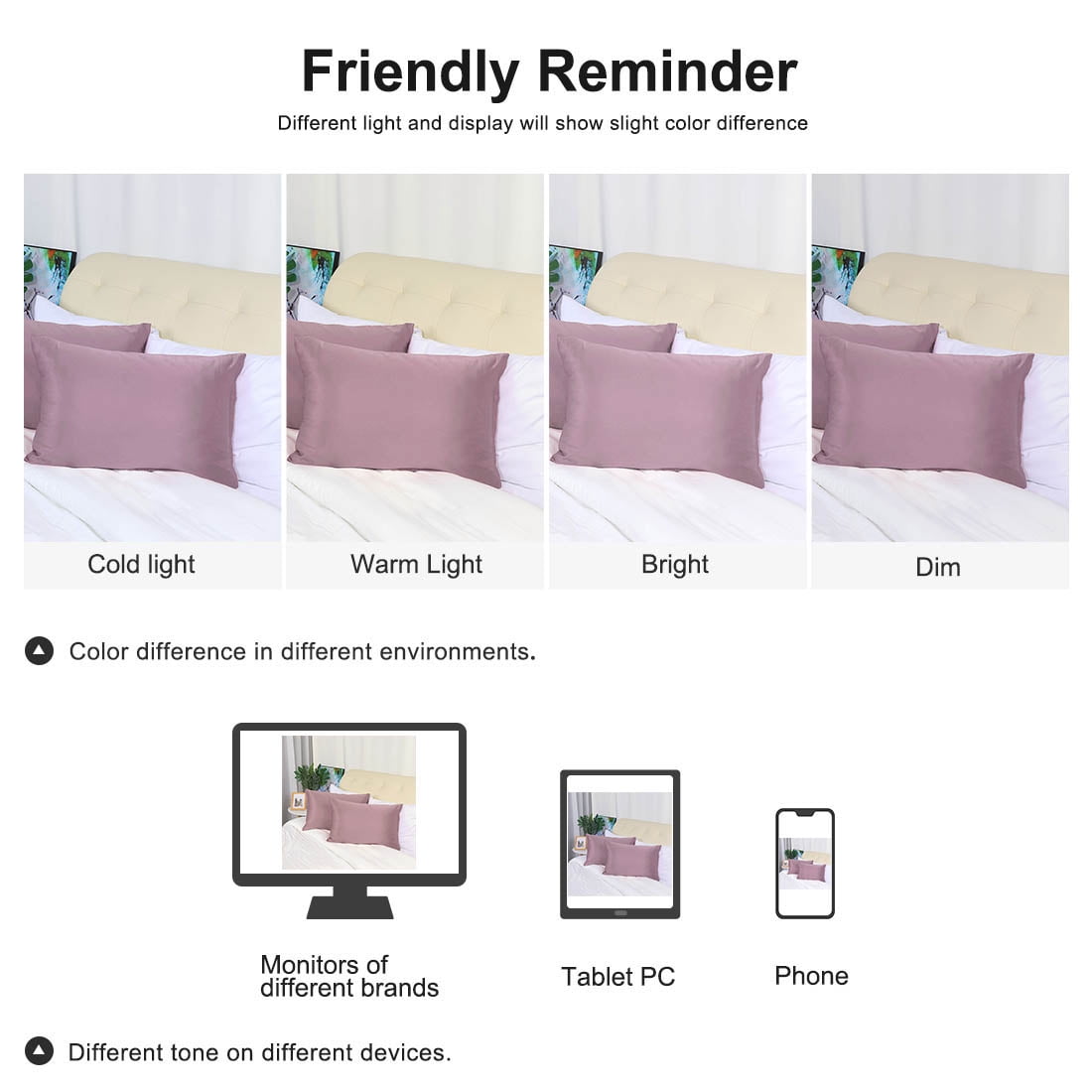 Unique Bargains 6 Pack Satin Pillowcase with Zipper, Travel, Mauve