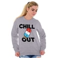 thumbnail image 3 of Retro Chill Out Food Pun Popsicle Sweatshirt for Men or Women Brisco Brands S, 3 of 6