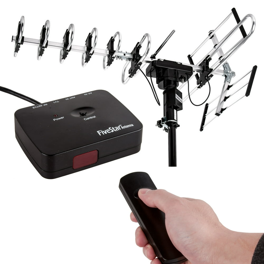 Five Star Motorized Rotation Remote Control Antenna 4K HDTV, 200 Miles