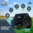 thumbnail image 4 of North East Harbor 600D All-Weather Outdoor Storage UTV Covers, 2 Seater,  Fits Up to 120" L Roll Cage, Windproof & Waterproof, with Heavy-Duty Straps & Tension Panels, Black with Reflective Strips, 4 of 7