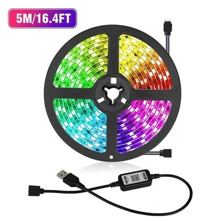 TV LED Backlights, 1/2/3/4/5M RGB LED Strip Lights with Bluetooth APP Control, 16 Million Colors, Music Sync Color Changing 5050 Dreamcolor LED Strip Light, USB Powered Bias Lighting for Android (The Best Music Downloader App For Android 2019)