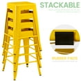 thumbnail image 3 of Stackable Metal Bar Stools Set of 4, Counter Height Bar Stools 24 Inches Industrial Bar Chairs Patio Stool, Backless Stool Indoor Outdoor Classroom Kitchen Stools Bar Chairs(Yellow), 3 of 8