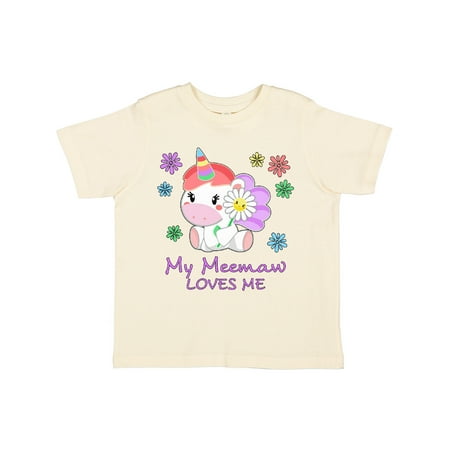 

Inktastic My Meemaw Loves Me- cute unicorn Gift Toddler Boy or Toddler Girl T-Shirt
