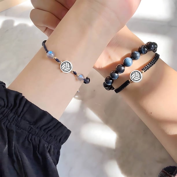 Cuentas sueltas de voleibol blancas y negras de arcilla polimérica, accesorios de cuerda, material de bricolaje, pulsera, collar, pulsera
