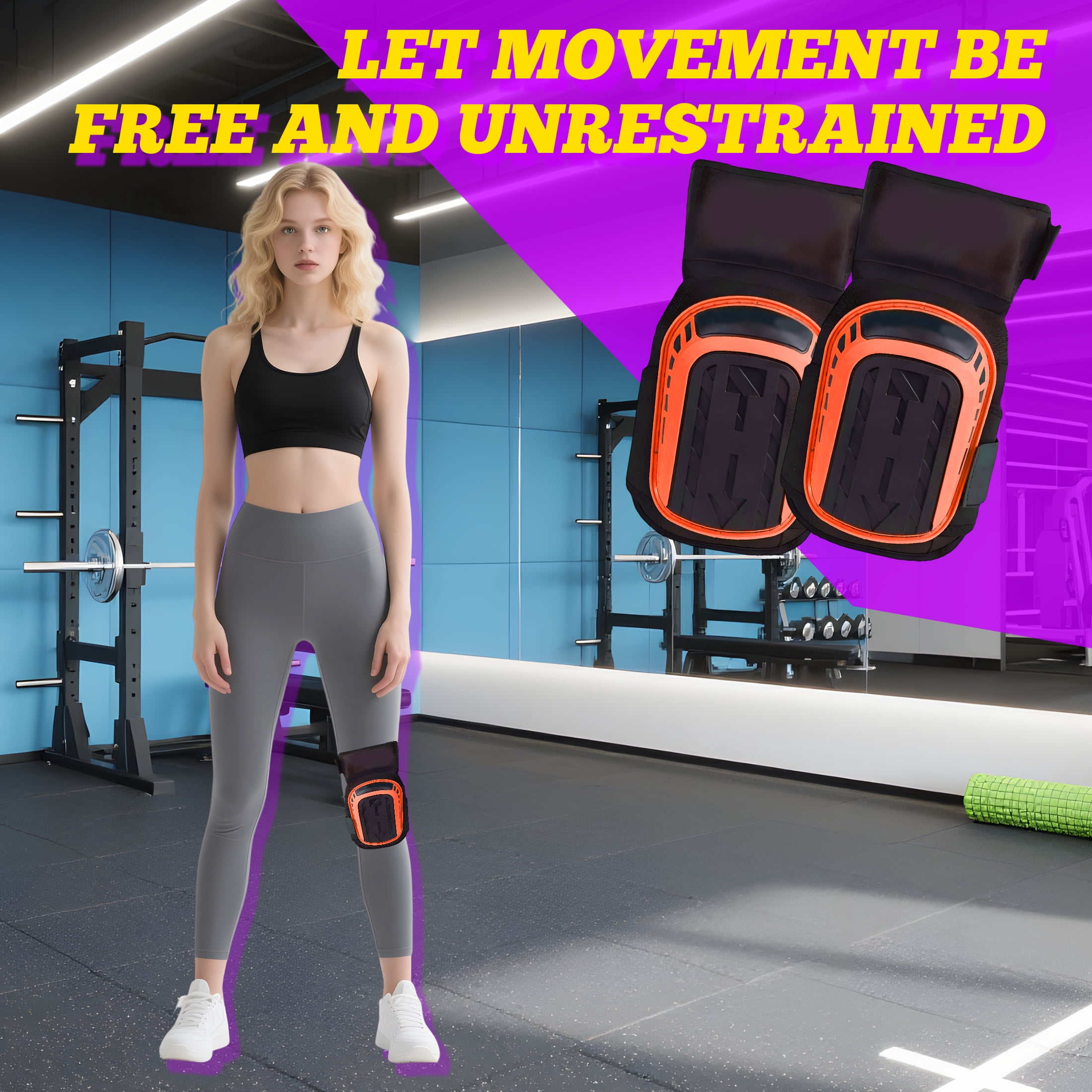 BESTSKY 2Pcs Knee Pads,Waterproof and Wear-Resistant Knee Pads for Work,Hard Shell Impact Resistant Knee Pads for Gardening,Orange