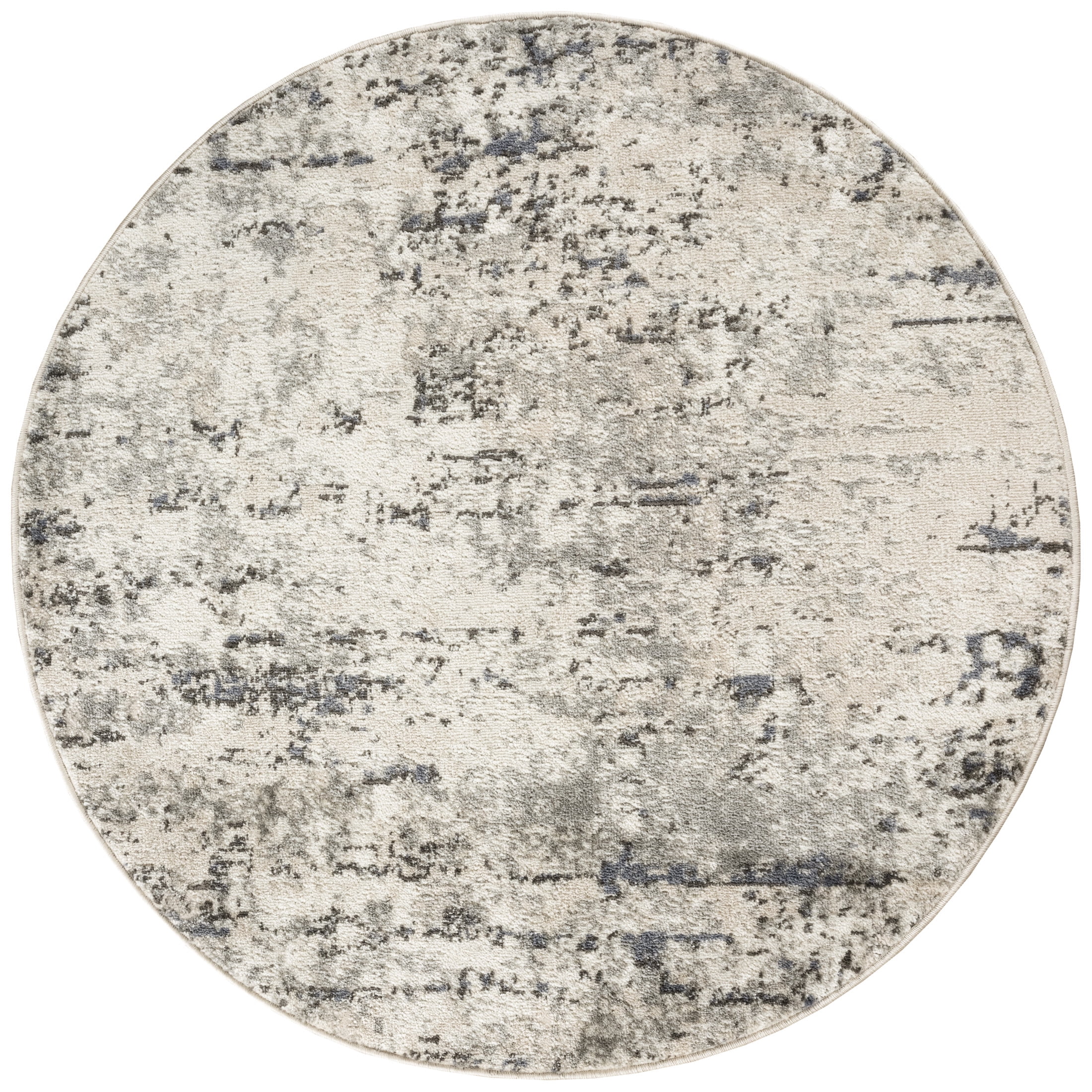 Nourison Concerto 8' x Round Ivory Blue Grey Modern Indoor Rug