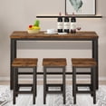 thumbnail image 3 of enyopro Kitchen Table Set for 3, Wooden Dining Table Set, Modern Pub Table Set with Metal Frame Dining Room Table and Stools Set for Bar/Breakfast Nook/Living Room, JA1881, 3 of 8