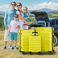 thumbnail image 4 of Ensemble de Bagages 3 Pcs, Valises Rigides Légères en PC ABS avec Serrure TSA, Bagage de Cabine à Roulettes, Jaune, 4 of 8
