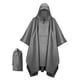thumbnail image 3 of Poncho De Lluvia Con Capucha Chaqueta Impermeable Portátil Para Mochilero Gris, 3 of 8