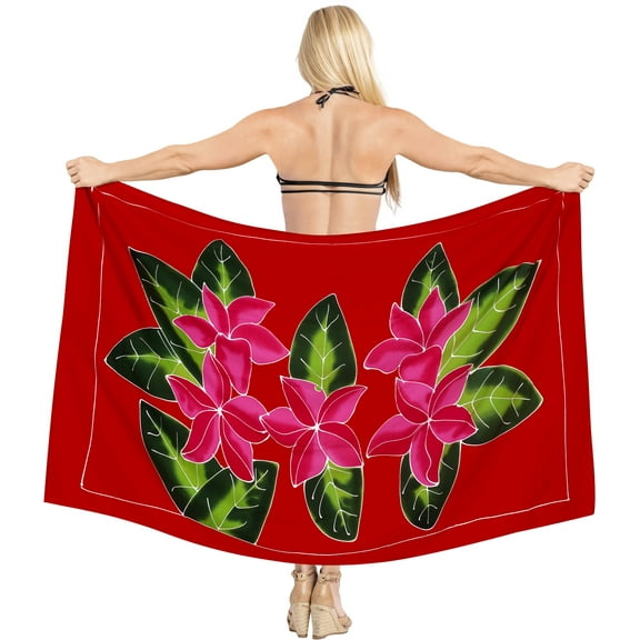 HAPPY BAY Women's Bikini Skirt Beachwear Sarong Coverups Swimsuit Swim Cover up Summer Wraps Bathing suit Swimwear Beach Wrap Skirts for Women One Size Red, Leaves