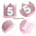 thumbnail image 4 of Corona de arcoíris para fiesta de cumpleaños, corona de cumpleaños con purpurina, sombreros de cumpleaños para niños, accesorios para el cabello de fiesta para niños de 1 a 5 años MFZFUKR BST3034160-5, 4 of 5