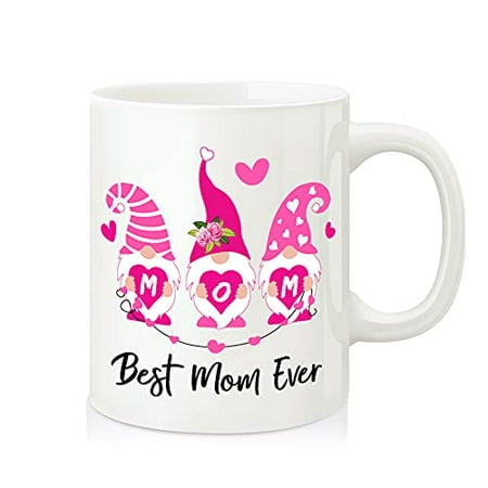 

Best Mom Ever Mother s Day Gnome Coffee Mug Pink Mom Gnomes Cup Ceramic Coffee Mug for Mom Unique Birthday Christmas Mother s Day Gifts from Daughter and Son White 11 Oz