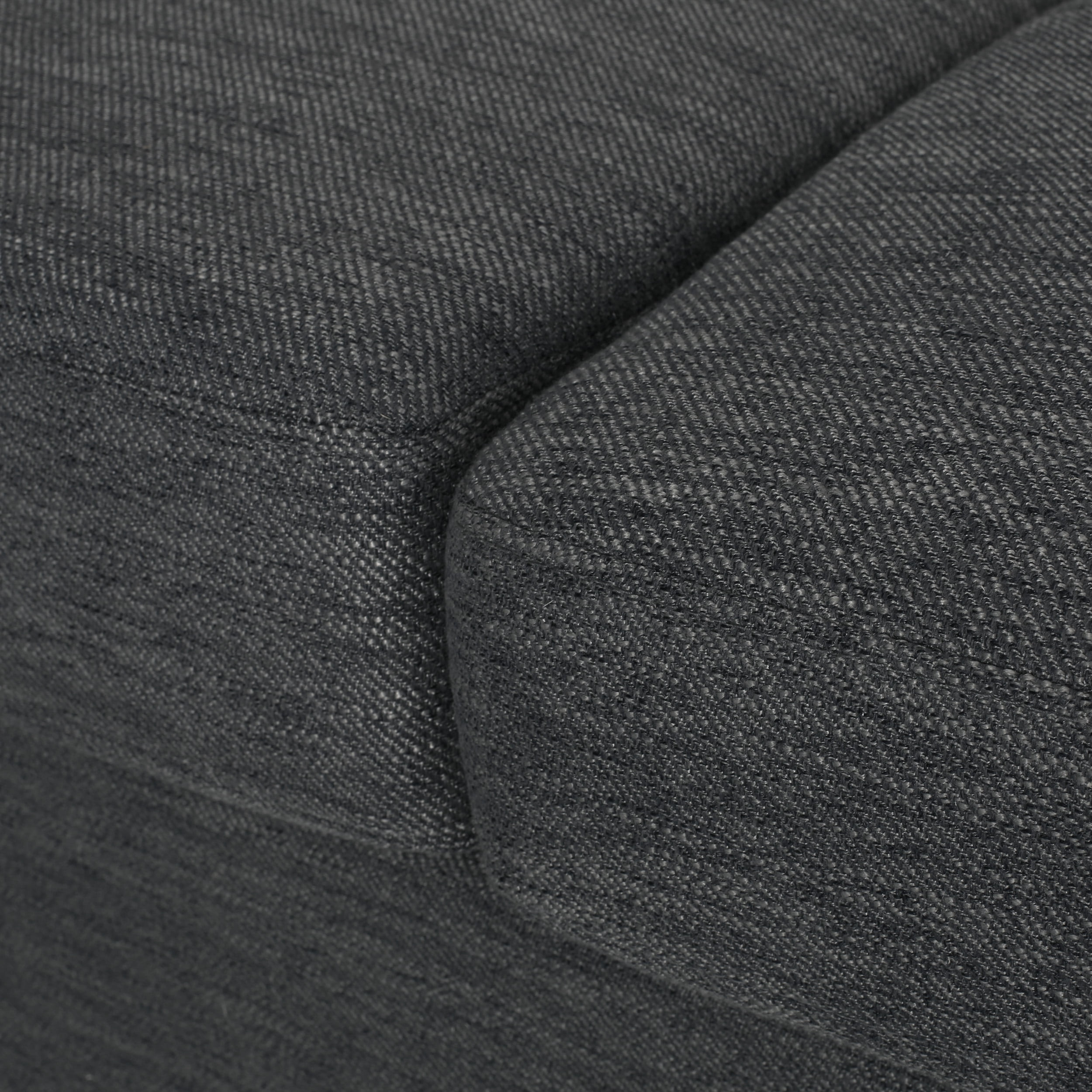 Noble House Augus Fabric Tufted 3 Seater Sofa, Charcoal, Dark Brown