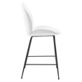 thumbnail image 3 of Modway Scoop Black Powder Coated Steel Leg Performance Velvet Counter Stool, White, 3 of 3