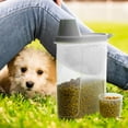 thumbnail image 3 of Citylife Pet Food Container 2.5 LB 2 PCS Dog Cat Plastic Food Storage with Measuring Cup Clear Grey, 3 of 6