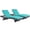Turquoise, variant on Pemberly Row Modern Rattan Outdoor Chaise in Espresso/Red (Set of 2)