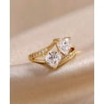 thumbnail image 2 of 14k Yellow Gold Plated Cubic Zirconia Heart Decor Wedding Engagement Ring for Women, 2 of 4