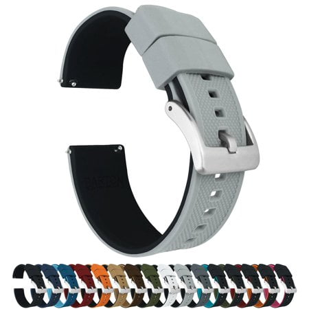 20mm cool grey Black - BARTON Elite Silicone Watch Bands - Quick Release - choose Strap color & Width