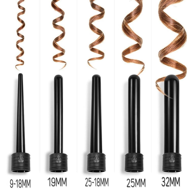 ISO Beauty 5pc Black Digital Twister Set 5 in 1 Curling Iron 