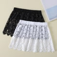 thumbnail image 4 of Yokua Women Eyelash Floral Lace Shirt Extender Adjustable Layered Faux Top Hem Lower Sweep Mini Skirt Half Slip Underskirt, 4 of 13