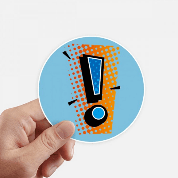 Exclamation Mark Rend Sticker Round 4inch Wall Suitcase Laptop Decal 8pcs