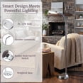 thumbnail image 3 of Lavish Home 63-Inch Adjustable Floor Lamp for Bedroom - Full Spectrum Natural Sunlight Lamp for Office with Bendable Neck for Reading Light, Craft, Studying, and Esthetician Light (Chrome), 3 of 8