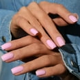thumbnail image 4 of dianhelloya Square Fake Nails Natural-Looking Perfect Fit Seamless Cuticle Lines Gentle on Nail Beds Fake Nail Lady Supply Pink, 4 of 7